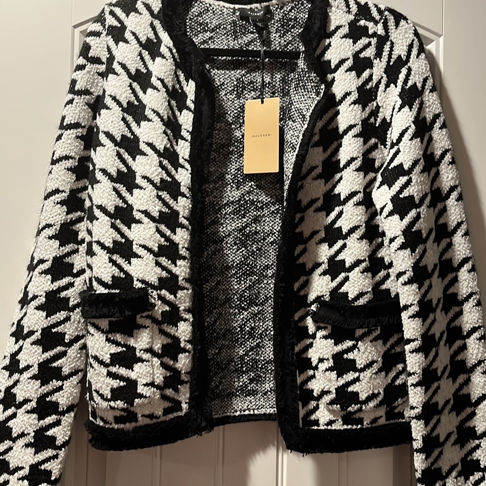 Halogen Marl Houndstooth Knit Jacket - Picture 5 of 5